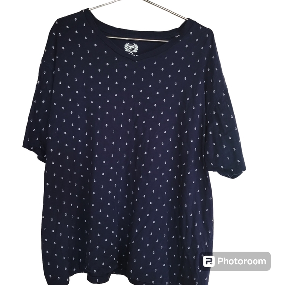 Phat Farm Navy Blue V Neck Shirt Anchor Print - Picture 1 of 4